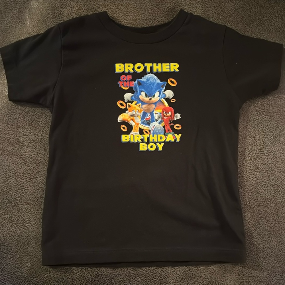 Sonic Birthday Shirt - Brother. Size 4T
